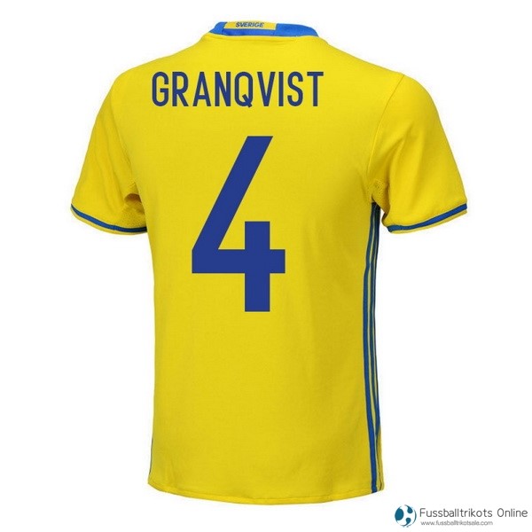 Sweden Trikot Heim Granqvist 2018 Gelb Fussballtrikots Günstig